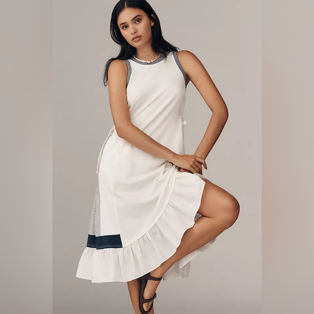 Daily Practice Anthropologie Ball Toss pleated midi tank dress 💜